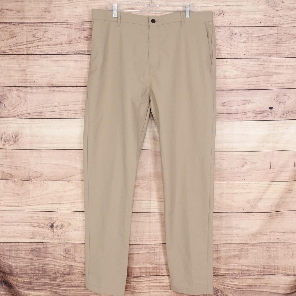 Banana Republic Tech Chino Pants Mens 40x34 Beige Regular Fit Microfiber